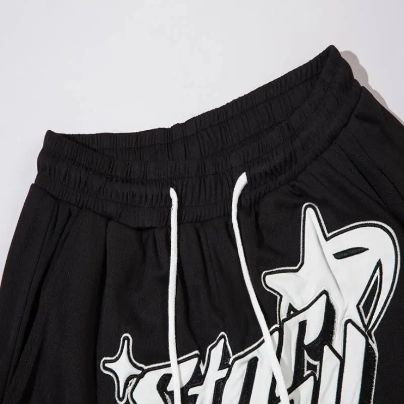 Embroidered Drawstring Shorts-3