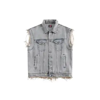 Retro Distressed Rough Edge Work Vest