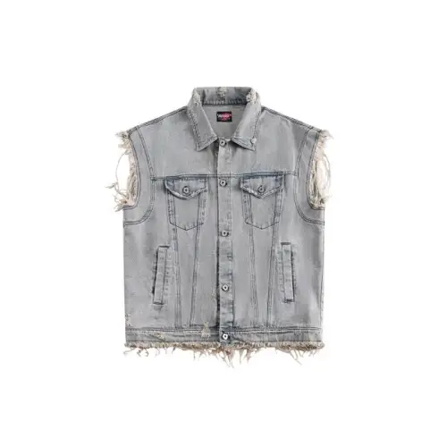 Retro Distressed Rough Edge Work Vest