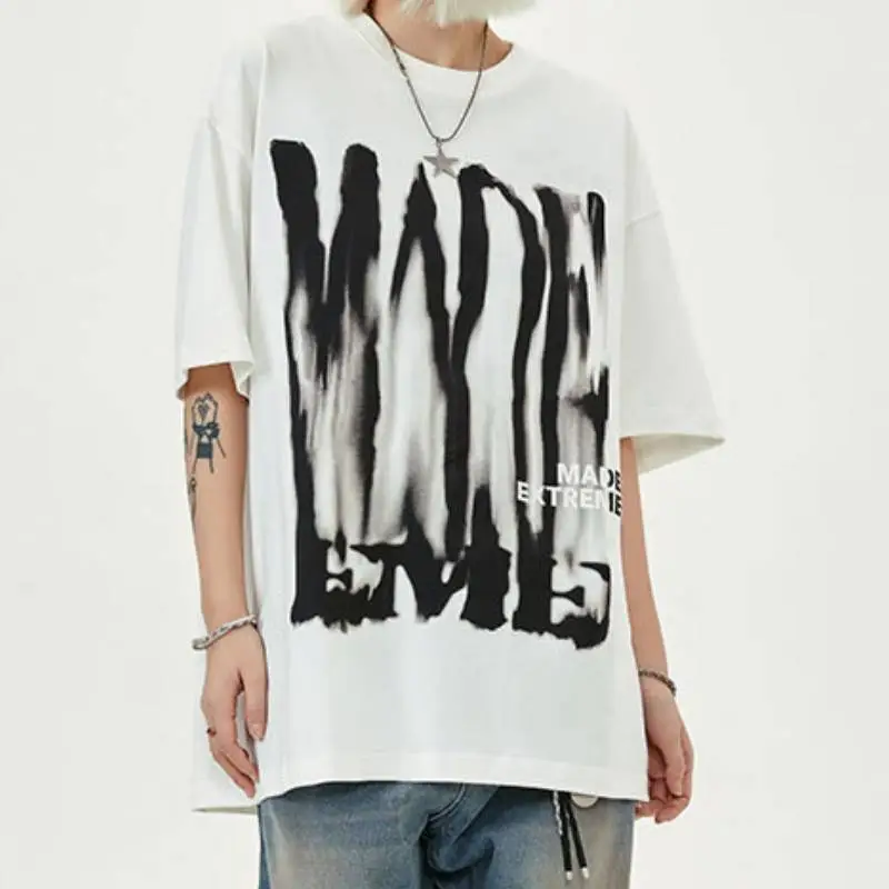 Fine Cotton Letter Printing T Shirt-8