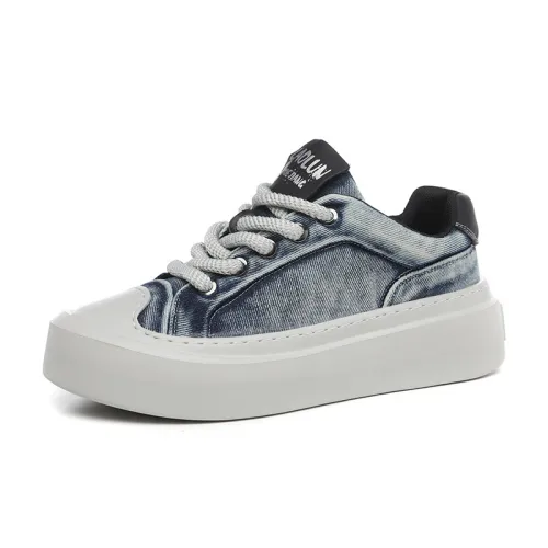 Canvas Niche Trendy Denim Thick Sole Sneakers