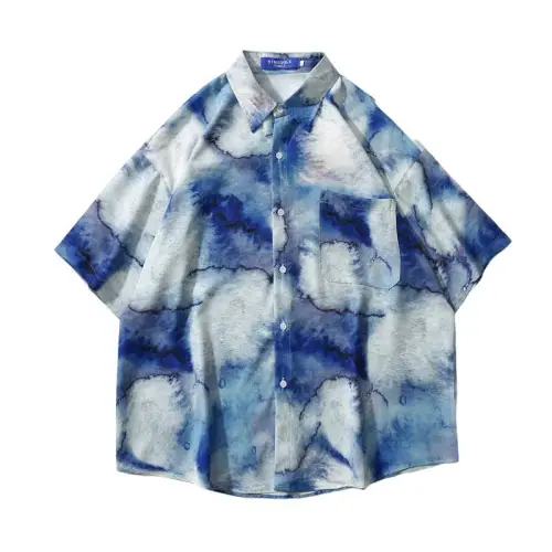 Trendy Floral Print Retro Beach Shirt