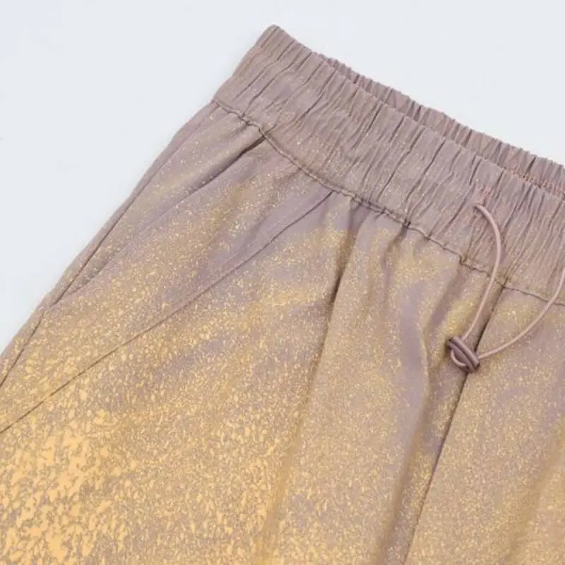 Collisional Splatter Star Printed Pleated Multi pocket Pants-2