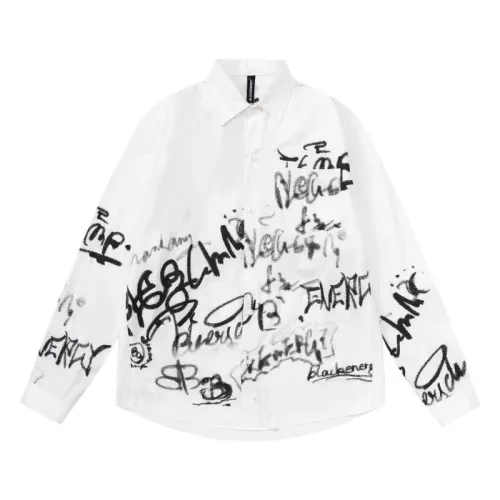 Letter Printed Graffiti Lapel Loose Shirt swag OOTD