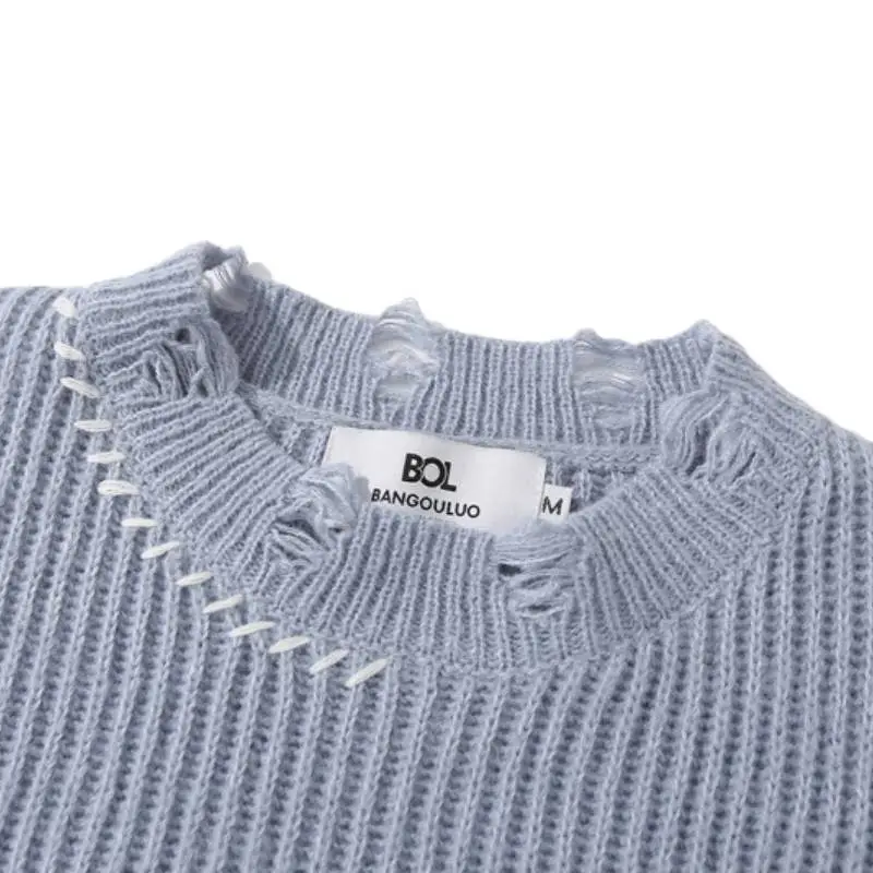 High Street Distressed Ripped Sweater-4