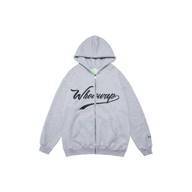 Tide Simple Letter Oversize Neutral Velvet Hooded Wear-0