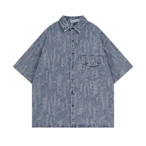 Trendy Denim Work Shirt