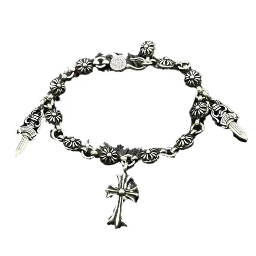 Retro Hip Hop Cross Flower Bracelet