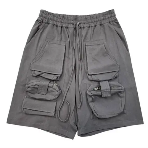 Retro Multi-Pocket Loose Shorts