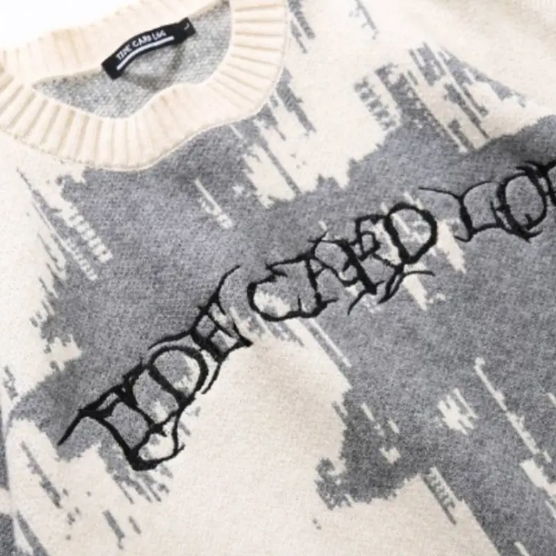 High Street Dark Embroidered Letter Sweater-6