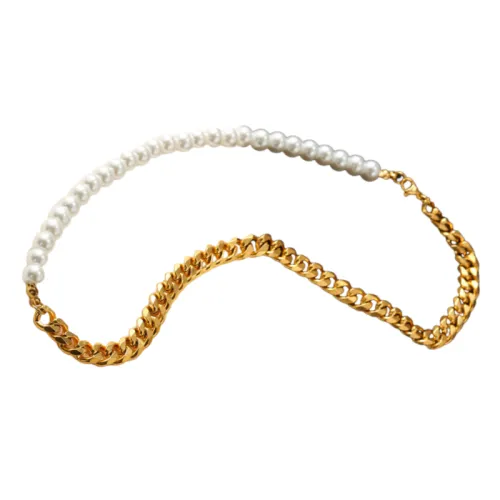 Cuban Chain Pearl Bracelet