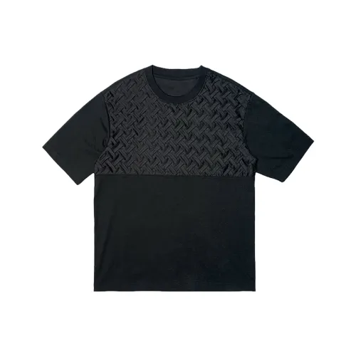 Short-Sleeved Woven Texture T-Shirt