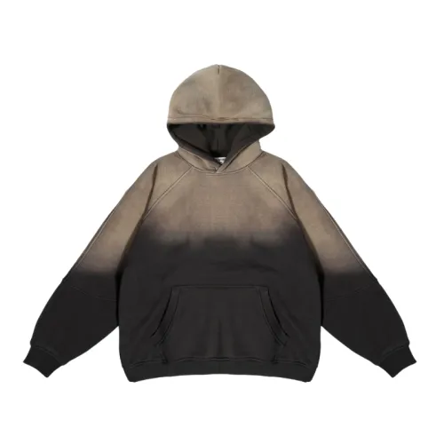 Gradient Color-matching Old Oversize Loose Hooded Sweater