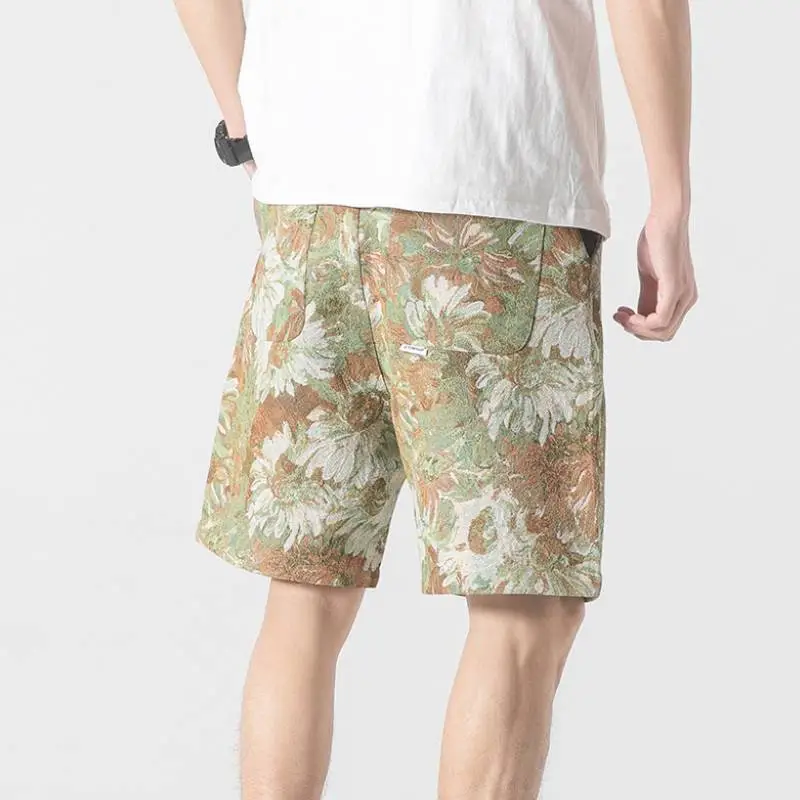 Casual Beach Loose Printed Straight Sports Pants-5