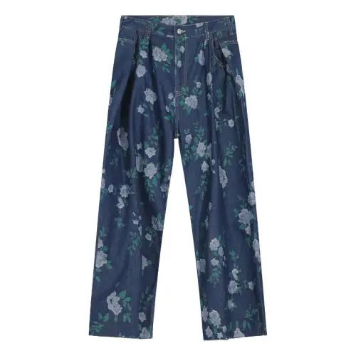 New Arriva Jacquard Design INS Trendy Brand Zippered Denim Pants