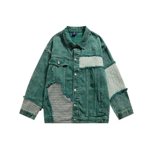 Tide Rough Edges Splicing Denim Jacket