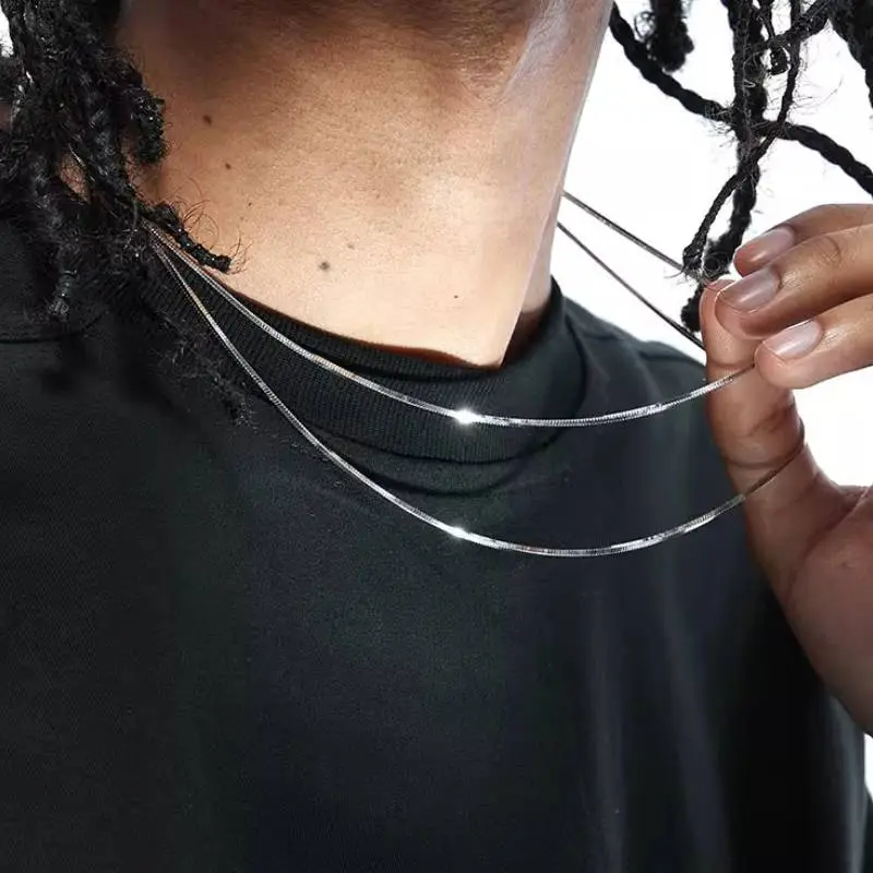 Silver Plated White Gold Necklace-1