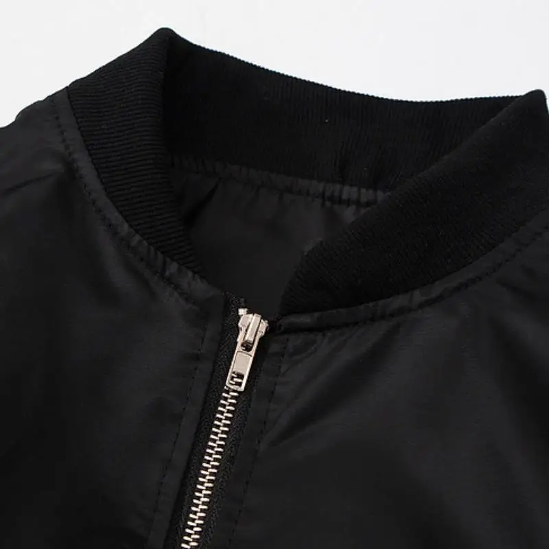Embroidered Skull Skeleton New Zipper Bomber Jacket-3