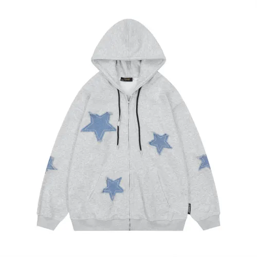 New Arrival Chinese Trendy Simple Five-Star Loose Hoodie