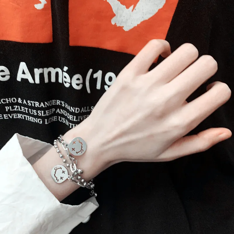 Double Layer Smiley Face Bracelet-1