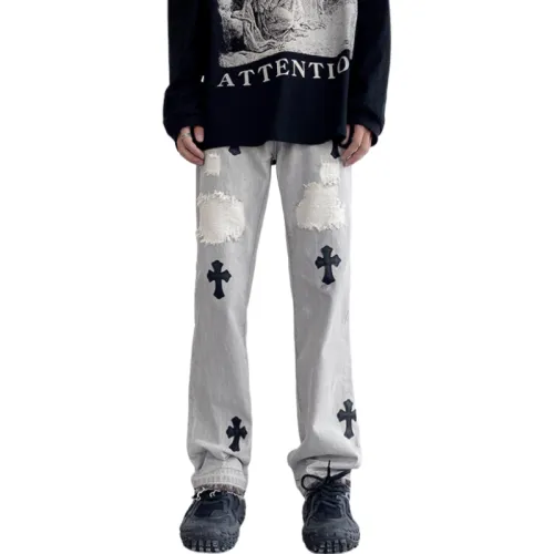 High Street Cross Straight Jeans