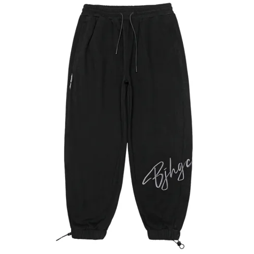 BJHG Hand-painted Letter Embroidery Drawstring Leg Casual Knit Sweatpants