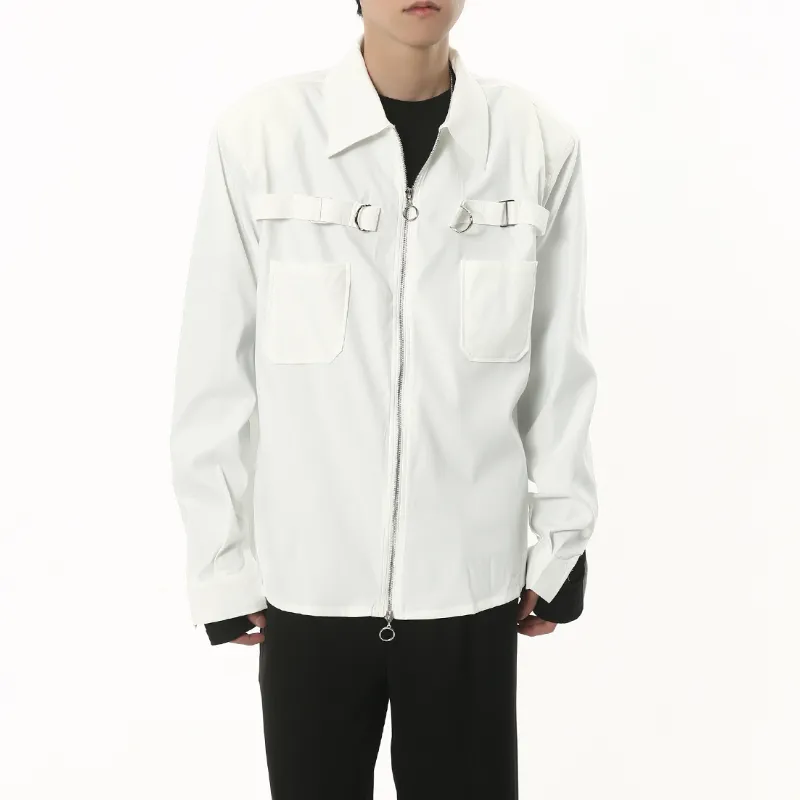 Ruffian Handsome Zipper Casual Shoulder Pad Jacket-1