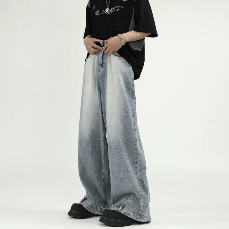 Fashionable Straight Leg Trendy Wide Leg Jeans-2