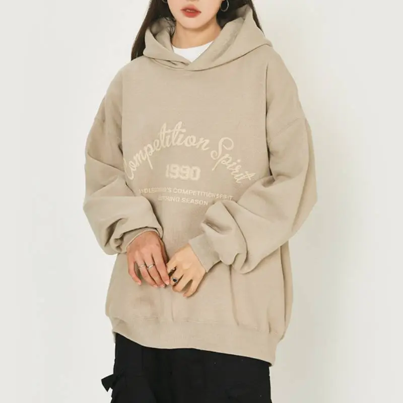 Retro Fleece lined Thickened Hoodie-3