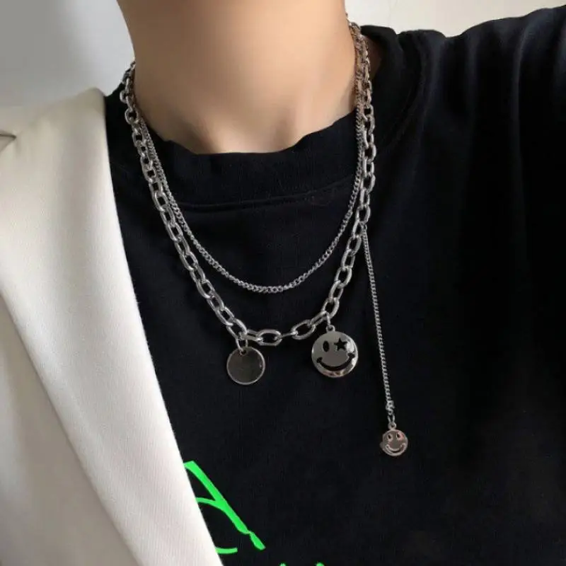 Smiley Face Pendant Necklace-1