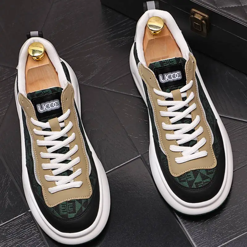 Retro Colorblock Printed Embroidered Trendy Shoes-5