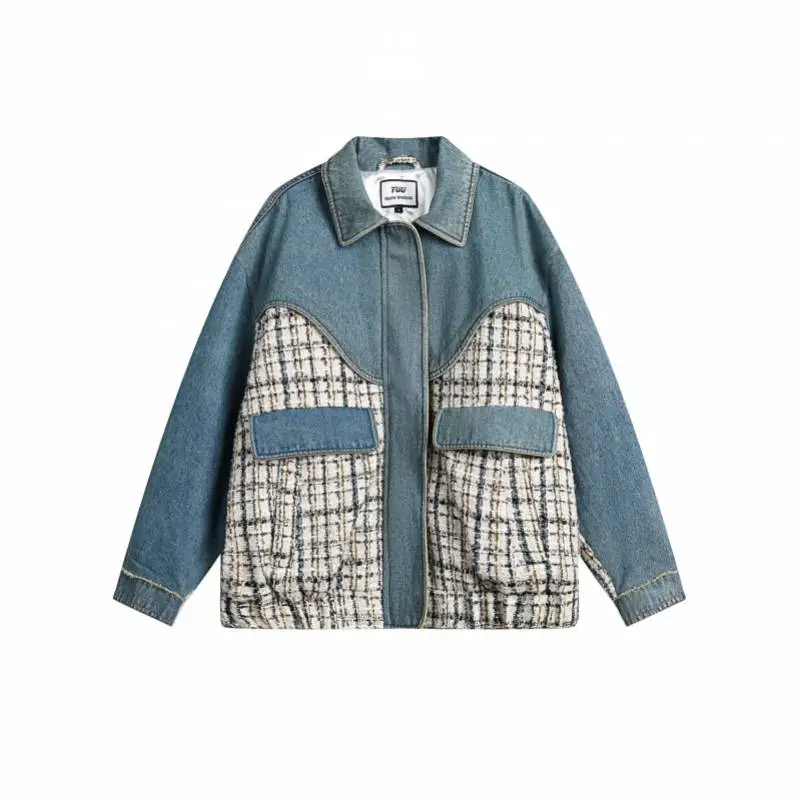 Retro Niche Patchwork Denim Versatile Jacket-0