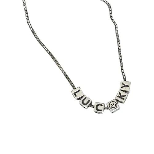 Retro Lucky Letter Necklace