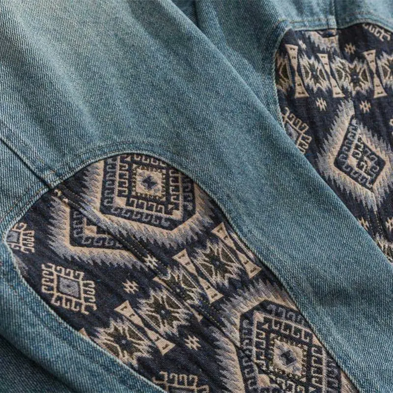 Vintage Stitching Embroidered Denim Jacket-4