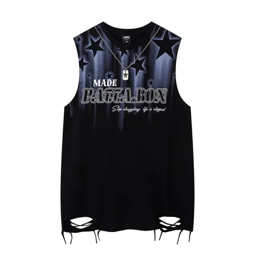 Hip-Hop Star Print Sleeveless Vest