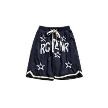 Vintage Drawstring Embroidered Shorts