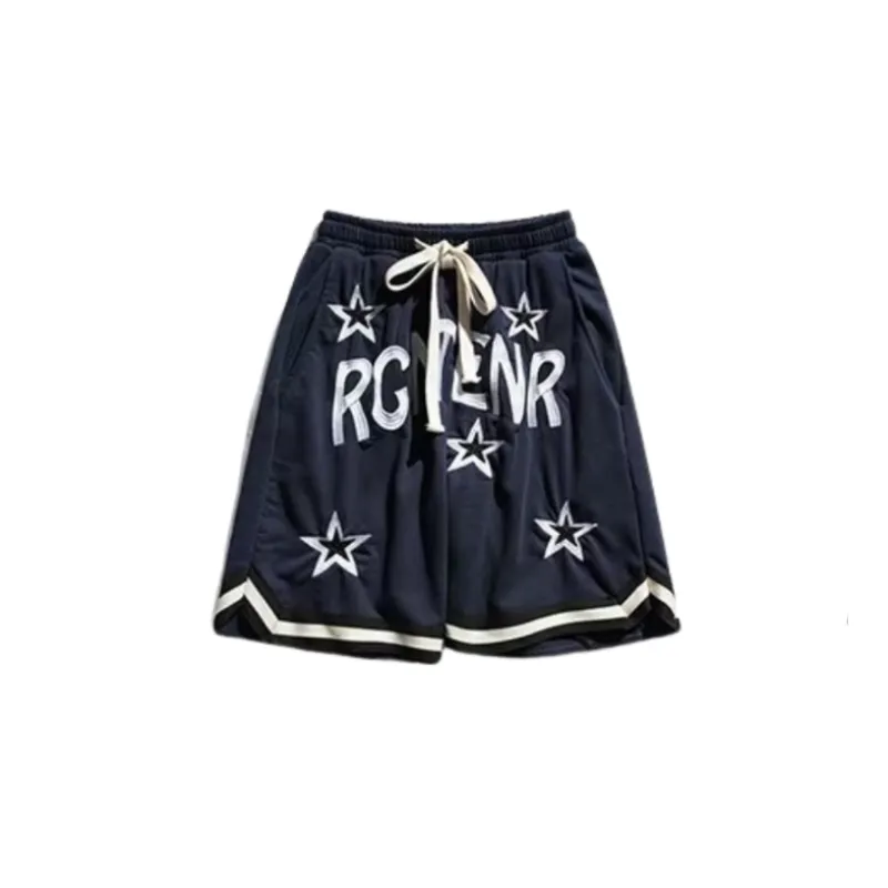 Vintage Drawstring Embroidered Shorts-0