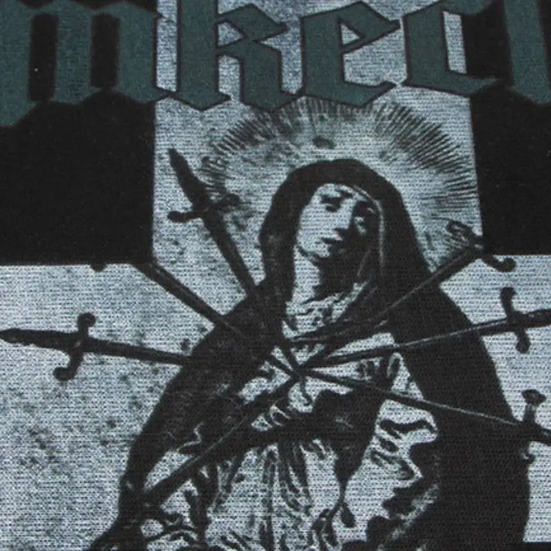 Retro Antique Washed Cross Figure Print T shirt-14