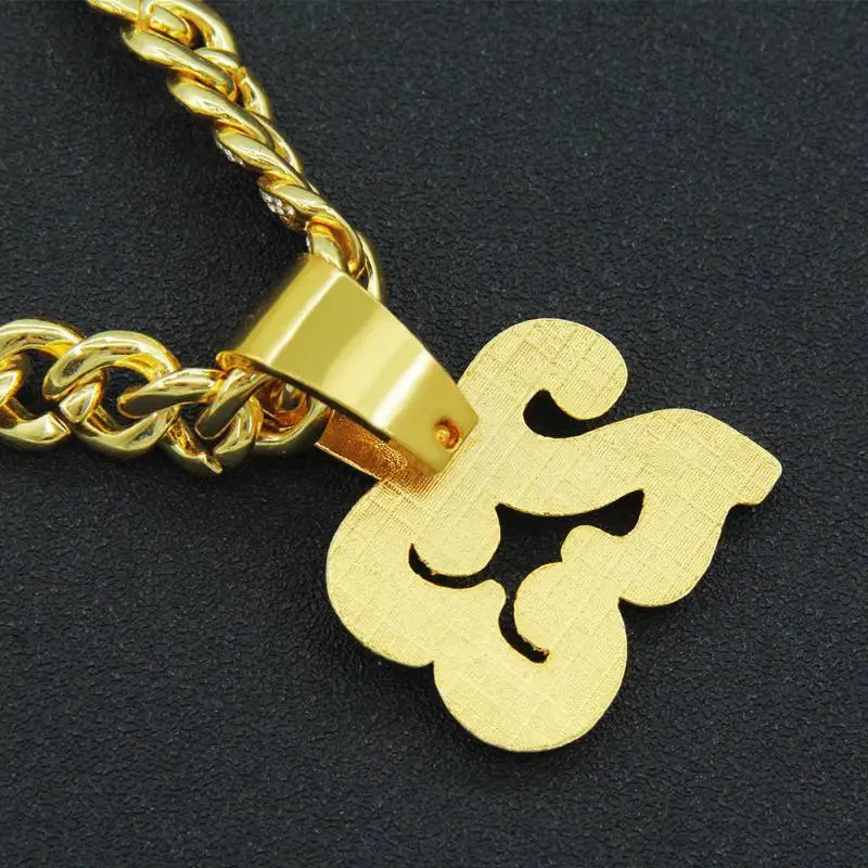Full Diamond Number 23 Pendant Necklace-3