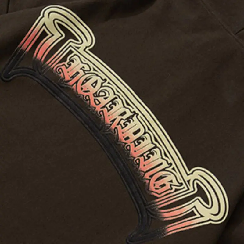 Gradient Print Vintage High Street Ins Hoodie-3