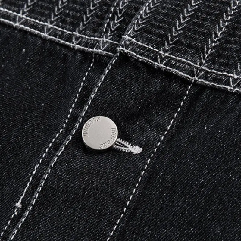 Striped Embroidered Denim Jacket-4
