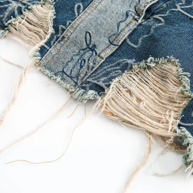 Ripped Loose Denim Jacket-7