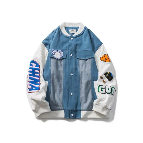 Patchwork Denim Baseball Jacket