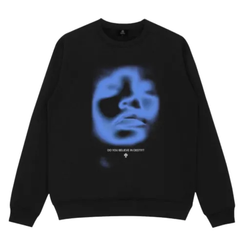 Plus-size Portrait Printed Crew Neck Pullover Casual Hoodie