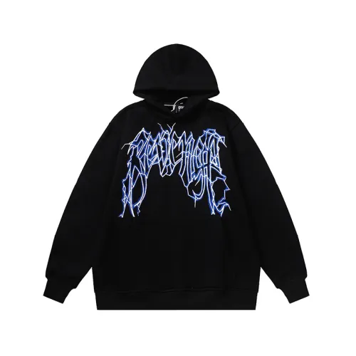 Revenge Lightning Letter Printing Plus Velvet Hooded Sweater