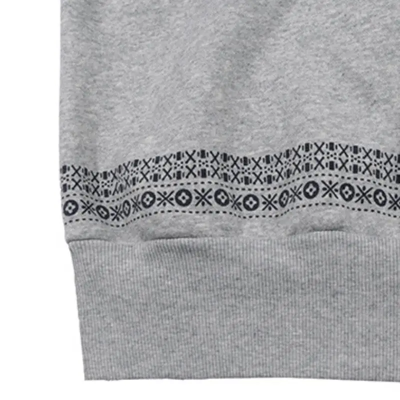 New Fashion Brand Retro Cashew Flower Stitching and Velvet Crewneck Loose Sweatshirt-7