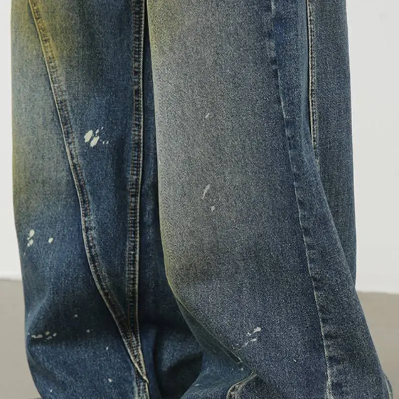 Retro Patchwork Washed Jeans-3